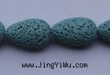 CLV24 15.5 inches 13*19mm teardrop blue natural lava beads wholesale