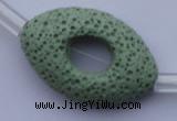 CLV28 16.5 inches 20*32mm oval green natural lava beads wholesale