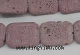CLV301 15.5 inches 15*20mm rectangle lava beads wholesale