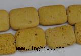 CLV302 15.5 inches 15*20mm rectangle lava beads wholesale