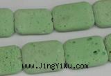 CLV303 15.5 inches 15*20mm rectangle lava beads wholesale