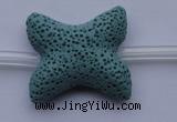 CLV32 16 inches 28*32mm butterfly-shaped blue natural lava beads wholesale