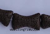 CLV35 15.5 inches 12*20mm pillow-shaped chocolate natural lava beads