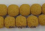 CLV372 15.5 inches 14mm ball dyed lava beads wholesale
