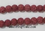 CLV468 15.5 inches 8mm round dyed red lava beads wholesale