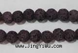CLV476 15.5 inches 8mm round dyed purple lava beads wholesale