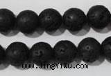 CLV486 15.5 inches 12mm round black lava beads wholesale