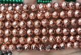 CLV543 15.5 inches 8mm round plated lava beads wholesale