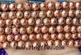 CLV552 15.5 inches 10mm round plated lava beads wholesale
