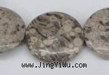 CMB14 15.5 inches 30mm flat round natural medical stone beads
