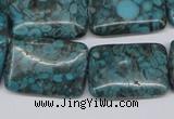CMB58 15.5 inches 18*25mm rectangle dyed natural medical stone beads