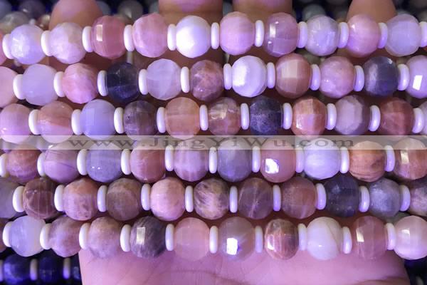 CME312 15.5 inches 8*10mm pumpkin rainbow moonstone beads