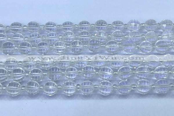 CME340 15 inches 8mm pumpkin white crystal beads