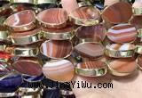 CME529 12 inches 18*28mm - 20*30mm flat teardrop banded agate beads