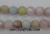 CMG123 15.5 inches 10mm faceted round natural morganite beads
