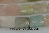 CMG180 15.5 inches 8*10mm faceetd rectangle morganite beads