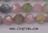 CMG202 15.5 inches 8mm faceted nuggets morganite gemstone beads