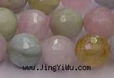 CMG213 15.5 inches 12mm faceted round morganite beads wholesale