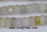 CMG216 15.5 inches 4*7mm faceted rondelle morganite beads