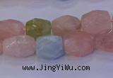 CMG229 15.5 inches 10*12mm - 12*16mm faceted nuggets morganite beads