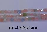 CMG259 15.5 inches 10*10mm faceted square morganite beads