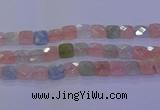 CMG262 15.5 inches 16*16mm faceted square morganite beads