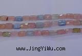 CMG277 15.5 inches 8*12mm faceted rectangle morganite beads