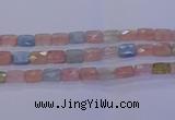 CMG278 15.5 inches 10*14mm faceted rectangle morganite beads
