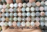CMG381 15.5 inches 10mm faceted round morganite gemstone beads