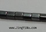 CMH107 15.5 inches 5*6mm faceted tube magnetic hematite beads