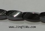 CMH152 15.5 inches 5*11mm twisted rice magnetic hematite beads
