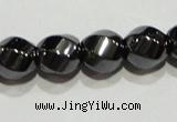 CMH157 15.5 inches 8*8mm twisted rice magnetic hematite beads