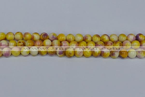 CMJ698 15.5 inches 12mm round rainbow jade beads wholesale