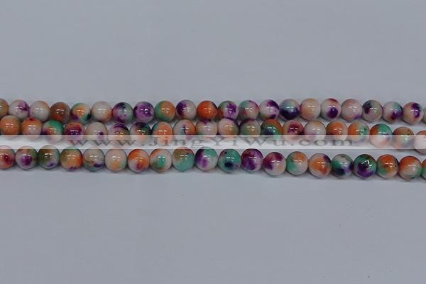 CMJ724 15.5 inches 8mm round rainbow jade beads wholesale