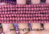 CMJ830 15.5 inches 4mm round matte Mashan jade beads wholesale