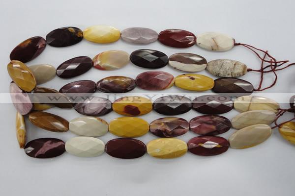 CMK110 15.5 inches 15*30mm faceted oval mookaite beads wholesale