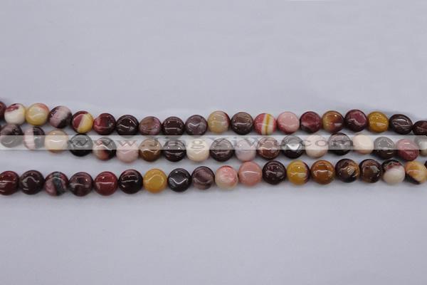 CMK135 15.5 inches 8mm flat round mookaite beads wholesale