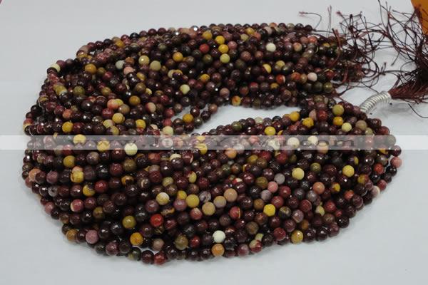 CMK15 15.5 inches 4mm faceted round mookaite beads wholesale