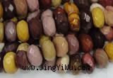 CMK21 15.5 inches 8*14mm faceted rondelle mookaite beads wholesale
