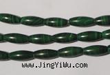 CMN211 15.5 inches 5*12mm rice natural malachite beads wholesale