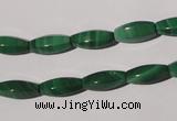 CMN224 15.5 inches 5*12mm faceted rice natural malachite beads