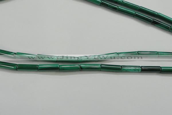 CMN411 15.5 inches 4*13mm tube natural malachite beads wholesale