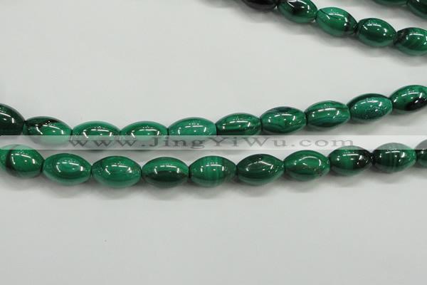CMN420 15.5 inches 8*12mm rice natural malachite beads wholesale