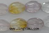 CMQ253 15.5 inches 13*18mm faceted oval multicolor quartz beads