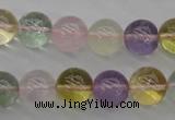 CMQ304 15.5 inches 12mm round multicolor quartz gemstone beads