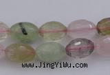 CMQ318 15.5 inches 10*14mm faceted rice mixed quartz beads