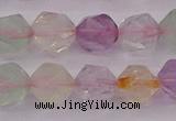 CMQ369 15.5 inches 12mm faceted nuggets mixed quartz beads