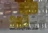 CMQ39 15.5 inches 6*10mm triangle mixed quartz beads wholesale