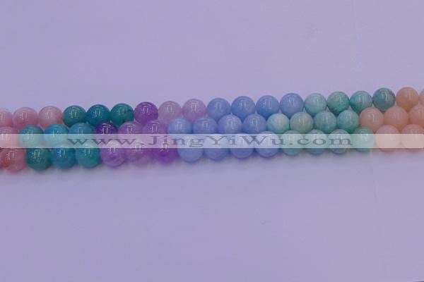 CMQ403 15.5 inches 10mm round mixed quartz beads wholesale
