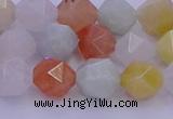 CMQ413 15.5 inches 10mm faceted nuggets mixed jade beads